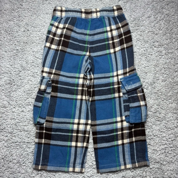 Mini Boden Pants Boys 4 Cargo Wide Leg Plaid Flannel 4 Pocket Comfy School Day - Picture 5 of 5